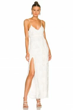 Cheap ๐คฉ Retrofete Rebecca ๐ Dress In White Fringe โ