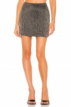 Cheap ⭐ Retrofete Frances 👗 Skirt In Gunmetal Studded 🔥