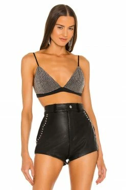 Cheapest ⌛ Retrofete Pia Bralette In Gunmetal Studded ⭐